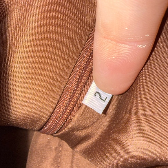 Formal Strapless Ruched Chocolate Brown Evening Dress Ruching Ruffles - Picture 7 of 7